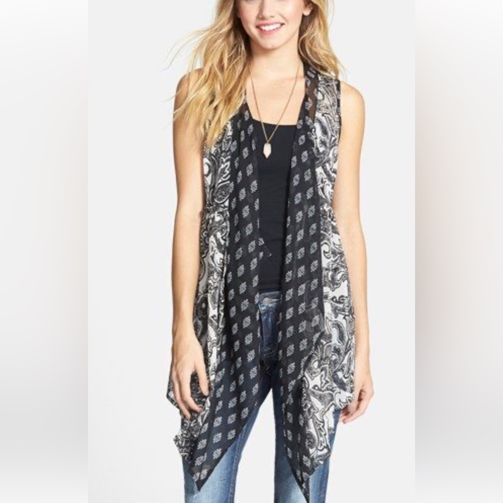Band of Gypsies sheer drapey boho vest s/m size